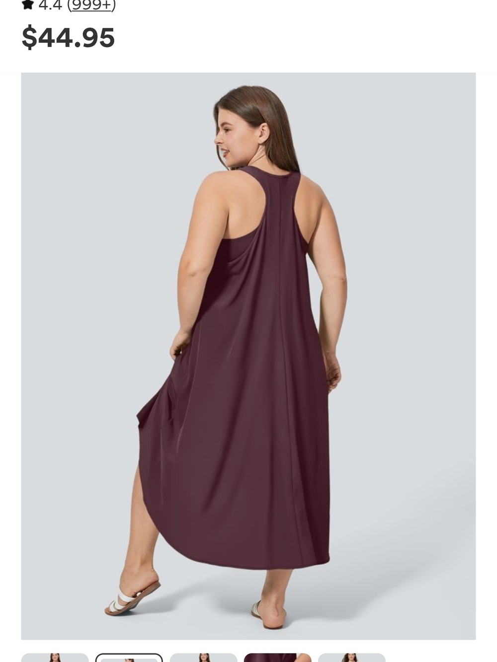 HALARA Sleeveless High-Low Swing Dress in Plum - Picture 2 of 2